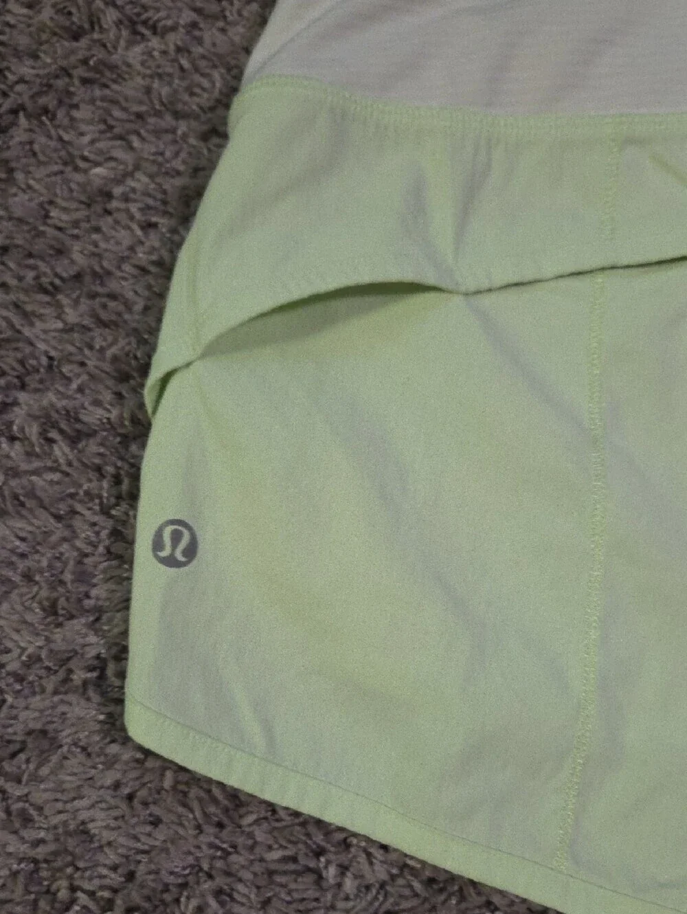 lululemon athletica Lime Green Layered Hem Athletic Shorts